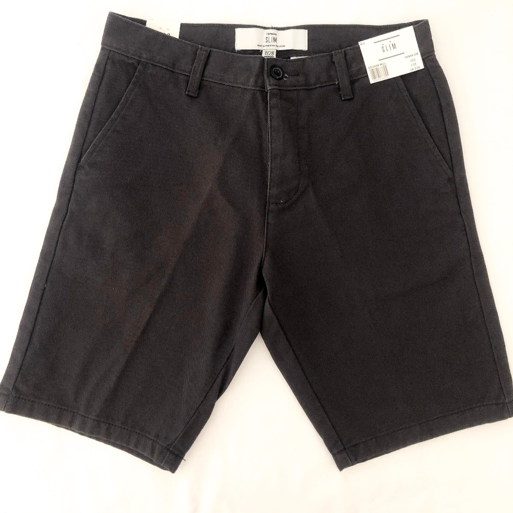 Topman Grey Slim Shorts